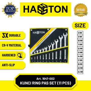 Hasston Kunci Ring Pas Chrome Mdl.Tulang 11 pcs (8-24mm) (1647-002)