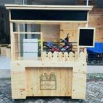 booth kayu portable gerobak kayu manis - 100x50x180