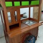 GEROBAK DORONG SOTO,BAKSO,MIE JAWA FREE ONGKIR BAHAN KAYU MAHONI