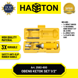 Hasston Obeng Ketok 6 Mata / Impact Driver Set 1/2'' (2582-600)