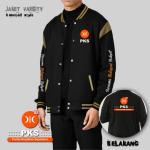 Konveksi JAKET BASEBALL PARTAI PKS TERBARU / BISA CUSTOM SABLON - Hitam, M