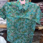 Konveksi seragam batik sekolah pendek warna hijau( size 12)