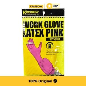 Krisbow Work Glove Sarung Tangan Latex Ukuran M - Pink