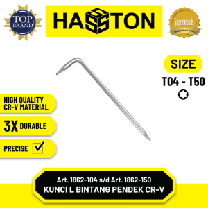 Hasston Kunci L Bintang Pendek CRV Tanpa Lubang (T04 - T50) (1862)