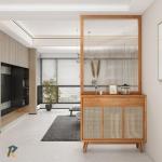 Partisi Penyekat Ruangan Kayu Rotan Aesthetic Reihy Home Interior