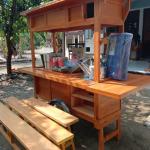 gerobak angkringan kayu paket angkringan full set - gerobak, grobak saja