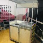 gerobak alumunium Booth portable lipat laci susun - 80X40