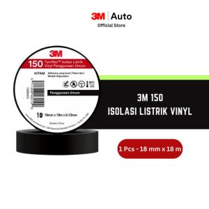 Selotip 3M Lakban Isolasi Kabel Listrik Warna Hitam Scotch Tape 1258JR - Temflex 150