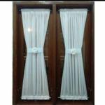 gordyn jendela minimalis/ gorden ikat kupu kupu murah terlaris - putih salju, T100×80cm