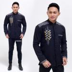 Konveksi kemeja lengan panjang kantor bank koperasi pria batik seragam JA95