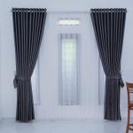gorden jendela minimalis blackout Gorden dan tirai - abu tua, 140cm x 240cm