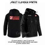 Konveksi jaket partai PSI custom bahan parasut tebal semi wf tahan angin keren - HITAM #15PSI, M