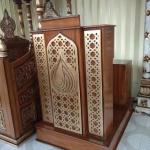 Mimbar masjid kayu jati minimalis modern terlaris mimbar podium pidato minimalis terbaik