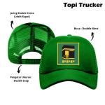 Konveksi Topi Partai Topi Trucker Jaring pria wanita Custom sablon Logo PPP - Hijau
