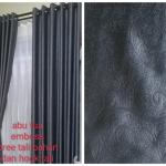 gorden blackout polos model kaca minimalis bahan tebal ukuran 100x150 - abu tua, 100x250 cm