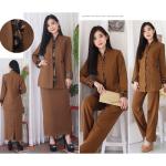 Konveksi Big Sale.. Jas Seragam Blazer Lynelle Collection Wanita Guru PNS Batik - 5001 ROK SPAN PA, 4L