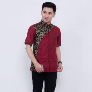 Konveksi BAJU SERAGAM KANTOR/KERJA•SERAGAM HOTEL•SERAGAM PABRIK•SERAGAM BATIK - cowo merah, M