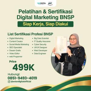 BERSERTIFIKAT! HUB: 0851-9493-4019, Sertifikasi Digital Marketing Banjarmasin