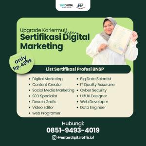 AKREDITASI! TELP. 0851-9493-4019, Sertifikasi Digital Marketing Sukabumi