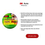 3M 1600 T Double Tape PE Foam tebal 1.0 mm, size 24 mm x 4m