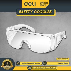 Deli Kacamata Safety Goggles Bening Besar dan Kuat EDL522012