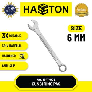 Hasston Kunci Ring Pass Chrome Mdl. Tulang / Combination Wrench (1647) - 6 MM