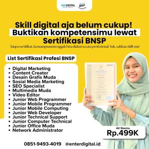 DIINCAR HRD! HUB: 0851-9493-4019 , Sertifikasi Bnsp Level 10 Bekasi
