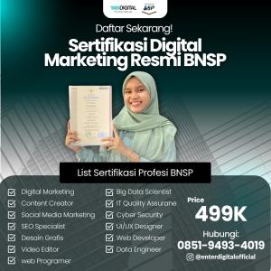 BERSERTIFIKAT! WA: 0851-9493-4019, Ujian Sertifikasi Digital Marketing BNSP Puncak Bogor