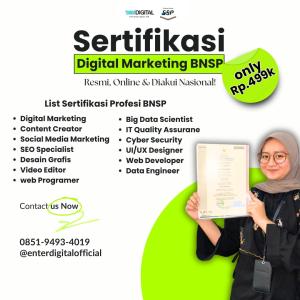 BERKUALITAS! TELP. 0851-9493-4019, Sertifikasi Digital Marketing Mojokerto