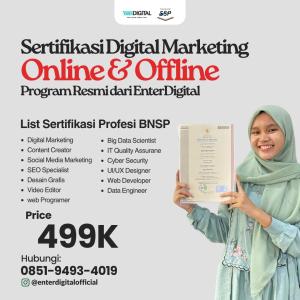 RESMI! HUB: 0851-9493-4019, Sertifikasi Digital Marketing Pamekasan