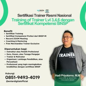 TERBAIK! TELP. 0851-9493-4019, Biaya Sertifikasi TOT BNSP Salatiga